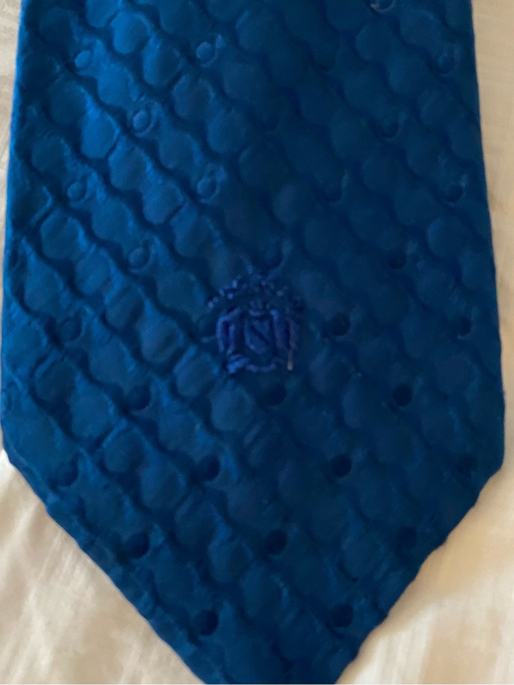 Oleg Cassini By Burma Necktie Mens Toe Wide Fat Textured Polyester 4.25” VTG